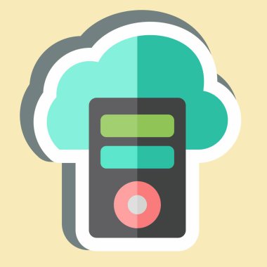 Çıkartma Bulutu Veritabanı. Ağ sembolüyle ilgili. Basit resimleme