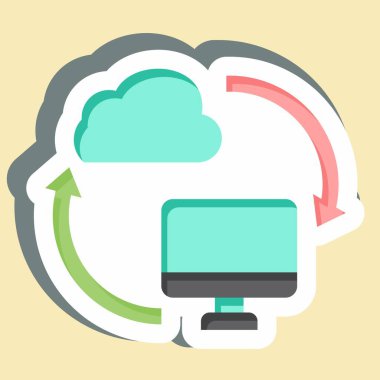 Çıkartma Yedekleme Verisi. Ağ sembolüyle ilgili. Basit resimleme