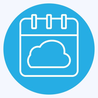 Simge Bulut Programı. Ağ sembolüyle ilgili. Mavi gözlü. Basit resimleme