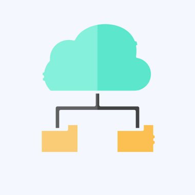Simge Bulut Deposu. Ağ sembolüyle ilgili. Karalama stili. Basit resimleme