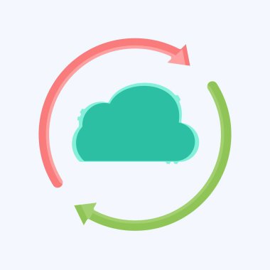Simge Bulutu Yeniden Yükle. Ağ sembolüyle ilgili. Karalama stili. Basit resimleme