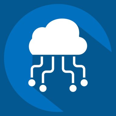 Simge Bulut Sunucusu. Ağ sembolüyle ilgili. Uzun gölge tarzı. Basit resimleme