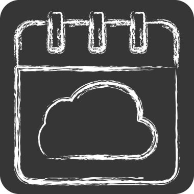 Simge Bulut Programı. Ağ sembolüyle ilgili. Tebeşir stili. Basit resimleme