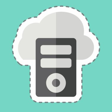 Çıkartma çizgisi Bulut Veritabanını kesti. Ağ sembolüyle ilgili. Basit resimleme