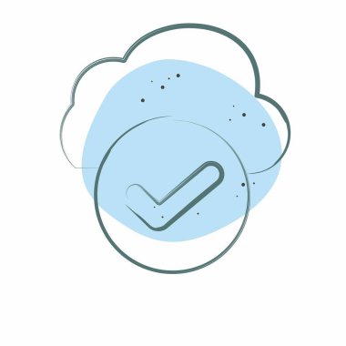 Simge Bulut Erişimi. Ağ sembolüyle ilgili. Renkli Leke Biçimi. Basit resimleme