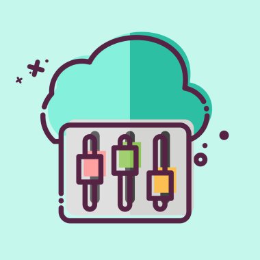 Simge Bulut Ayarlama. Ağ sembolüyle ilgili. MBE tarzı. Basit resimleme