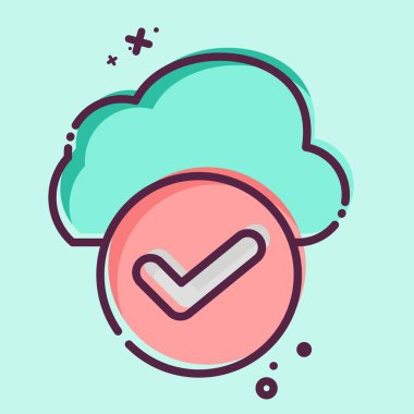 Simge Bulut Erişimi. Ağ sembolüyle ilgili. MBE tarzı. Basit resimleme