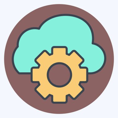 Simge Bulut Yönetimi. Ağ sembolüyle ilgili. renk arkadaşı stili. Basit resimleme