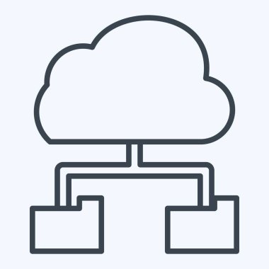 Simge Bulut Deposu. Ağ sembolüyle ilgili. Sıra tarzı. Basit resimleme