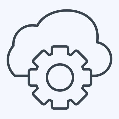 Simge Bulut Yönetimi. Ağ sembolüyle ilgili. Sıra tarzı. Basit resimleme