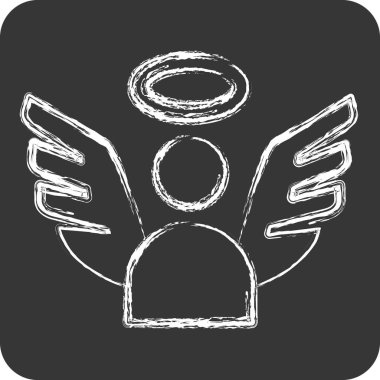 Icon Angel. related to Seath symbol. chalk Style. simple illustration clipart