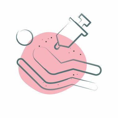 İkon ötenazisi. Seath sembolüyle ilgili. Renkli Leke Biçimi. Basit resimleme