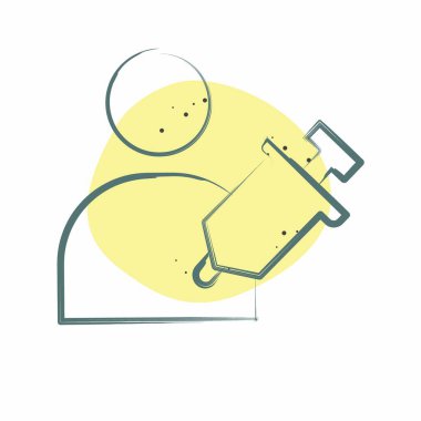 Aşırı doz ikonu. Seath sembolüyle ilgili. Renkli Leke Biçimi. Basit resimleme