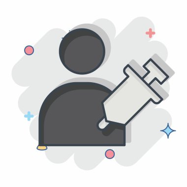 Aşırı doz ikonu. Seath sembolüyle ilgili. Çizgi roman. Basit resimleme