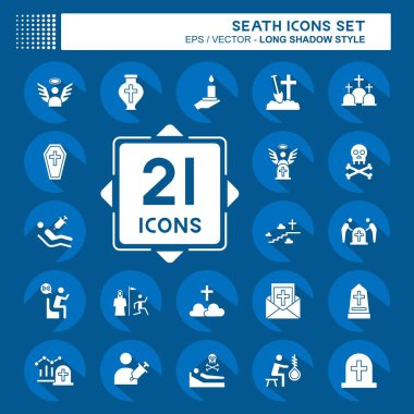 Simge Ayarlama Seath. Ölüm sembolüyle ilgili. Uzun gölge tarzı. Basit resimleme