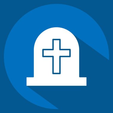 Simge Tombstone. Seath sembolüyle ilgili. Uzun gölge tarzı. Basit resimleme