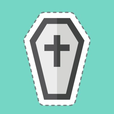 Çıkartma çizgisi Tabut 'u kesti. Seath sembolüyle ilgili. Basit resimleme