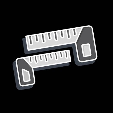 Icon Carpenters Meydanı. Ölçüm sembolüyle ilgili. Parlak bir stil. Basit resimleme