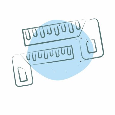 Icon Carpenters Meydanı. Ölçüm sembolüyle ilgili. Renkli Leke Biçimi. Basit resimleme