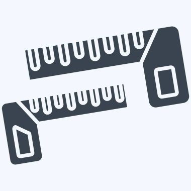 Icon Carpenters Meydanı. Ölçüm sembolüyle ilgili. Kabartma tarzı. Basit resimleme