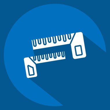 Icon Carpenters Meydanı. Ölçüm sembolüyle ilgili. Uzun gölge tarzı. Basit resimleme