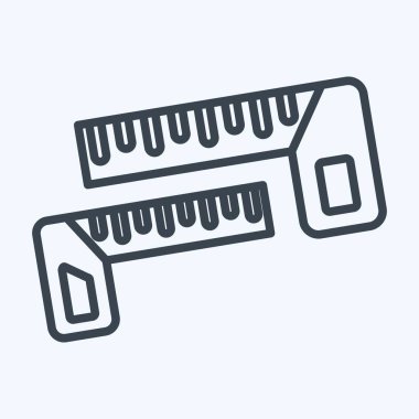 Icon Carpenters Meydanı. Ölçüm sembolüyle ilgili. Sıra tarzı. Basit resimleme