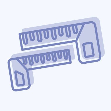 Icon Carpenters Meydanı. Ölçüm sembolüyle ilgili. İki ton stili. Basit resimleme