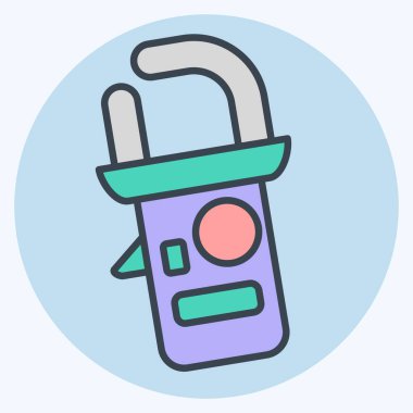 Simge Kıskaç Testi. Ölçüm sembolüyle ilgili. renk arkadaşı stili. Basit resimleme