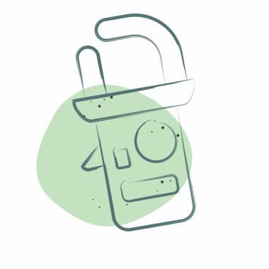 Simge Kıskaç Testi. Ölçüm sembolüyle ilgili. Renkli Leke Biçimi. Basit resimleme