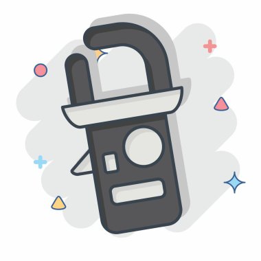 Simge Kıskaç Testi. Ölçüm sembolüyle ilgili. Çizgi roman. Basit resimleme