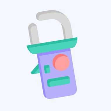 Simge Kıskaç Testi. Ölçüm sembolüyle ilgili. Düz stil. Basit resimleme