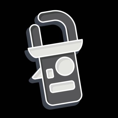 Simge Kıskaç Testi. Ölçüm sembolüyle ilgili. Parlak bir stil. Basit resimleme