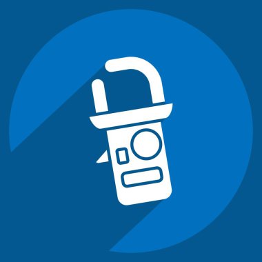 Simge Kıskaç Testi. Ölçüm sembolüyle ilgili. Uzun gölge tarzı. Basit resimleme