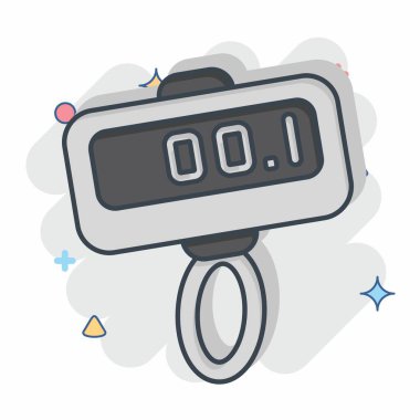 Simge Dijital Ağırlık Ölçeği. Ölçüm sembolüyle ilgili. Çizgi roman. Basit resimleme