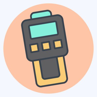 Simge Toz Ölçer. Ölçüm sembolüyle ilgili. renk arkadaşı stili. Basit resimleme