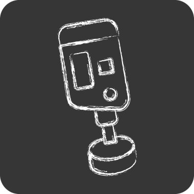 Simge Sertlik Testi. Ölçüm sembolüyle ilgili. Tebeşir stili. Basit resimleme