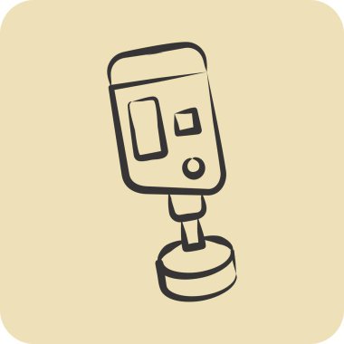 Simge Sertlik Testi. Ölçüm sembolüyle ilgili. El çizimi tarzı. Basit resimleme