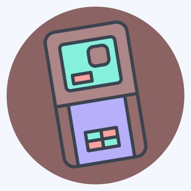 Simge Lazer Mesafe Ölçer. Ölçüm sembolüyle ilgili. renk arkadaşı stili. Basit resimleme