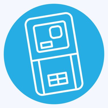 Simge Lazer Mesafe Ölçer. Ölçüm sembolüyle ilgili. Mavi gözlü. Basit resimleme