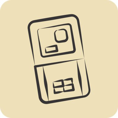 Simge Lazer Mesafe Ölçer. Ölçüm sembolüyle ilgili. El çizimi tarzı. Basit resimleme