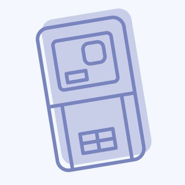 Simge Lazer Mesafe Ölçer. Ölçüm sembolüyle ilgili. İki ton stili. Basit resimleme