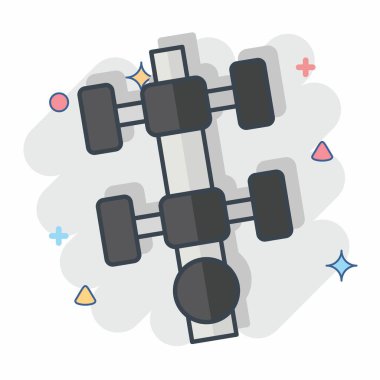 Simge Seviye Göstergesi. Ölçüm sembolüyle ilgili. Çizgi roman. Basit resimleme