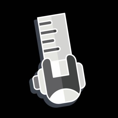 Simge Metal mezurası. Ölçüm sembolüyle ilgili. Parlak bir stil. Basit resimleme