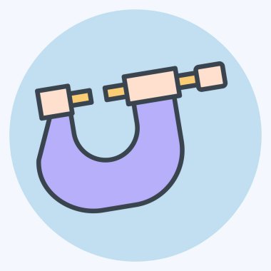 Simge Mikro Ölçer. Ölçüm sembolüyle ilgili. renk arkadaşı stili. Basit resimleme