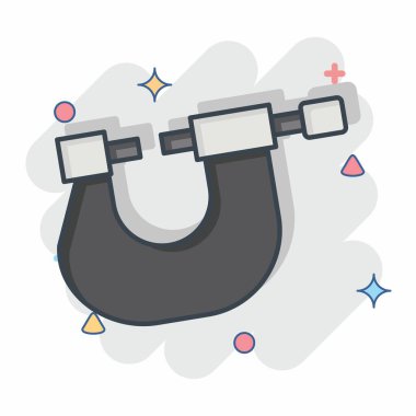 Simge Mikro Ölçer. Ölçüm sembolüyle ilgili. Çizgi roman. Basit resimleme