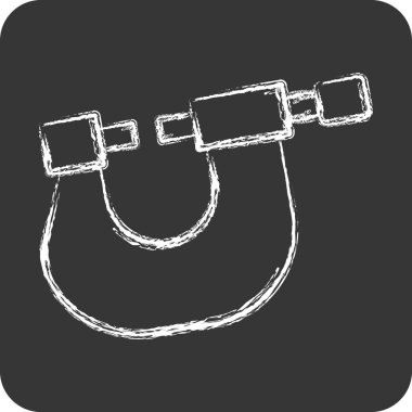 Simge Mikro Ölçer. Ölçüm sembolüyle ilgili. Tebeşir stili. Basit resimleme