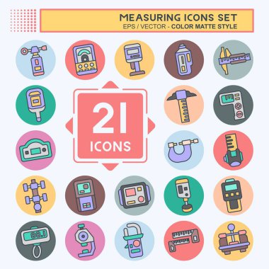 Simge Ayarlama Ölçümü. Eğitim sembolüyle ilgili. renk arkadaşı stili. Basit resimleme