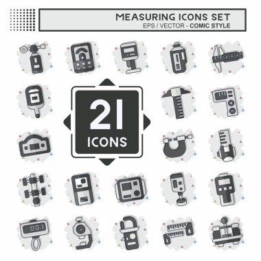 Simge Ayarlama Ölçümü. Eğitim sembolüyle ilgili. Çizgi roman. Basit resimleme