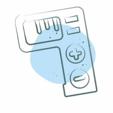 Simge Tablosu Sayacı. Ölçüm sembolüyle ilgili. Renkli Leke Biçimi. Basit resimleme