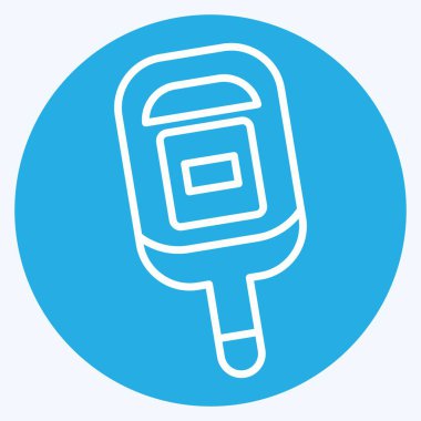 Simge Termomet. Ölçüm sembolüyle ilgili. Mavi gözlü. Basit resimleme